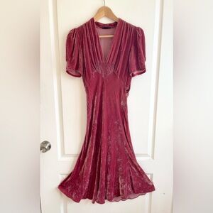 Vintage Vivienne Tam Velvet Swing Style Dress Size XS/S READ Retro Glam Ditsy